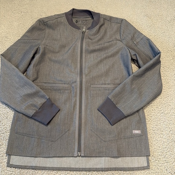 Figs Bellery Scrub Jacket Women's Graphite Gray Full Zip Size XS - Picture 4 of 5